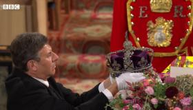 WATCH: Historic moment crown is taken from Queen's coffin